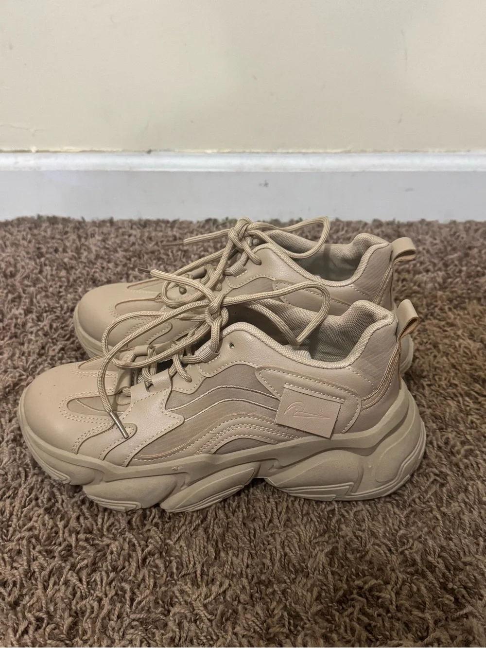 Kids Neutral Tan Athletic Sneakers